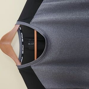 RBX X-Train Performance Men's Gray and Black Color Block Short Sleeve T-Shirt